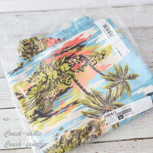 NWT Coach CK396 Hawaiian Print Swim Trunks Size S - Picture 3 of 6